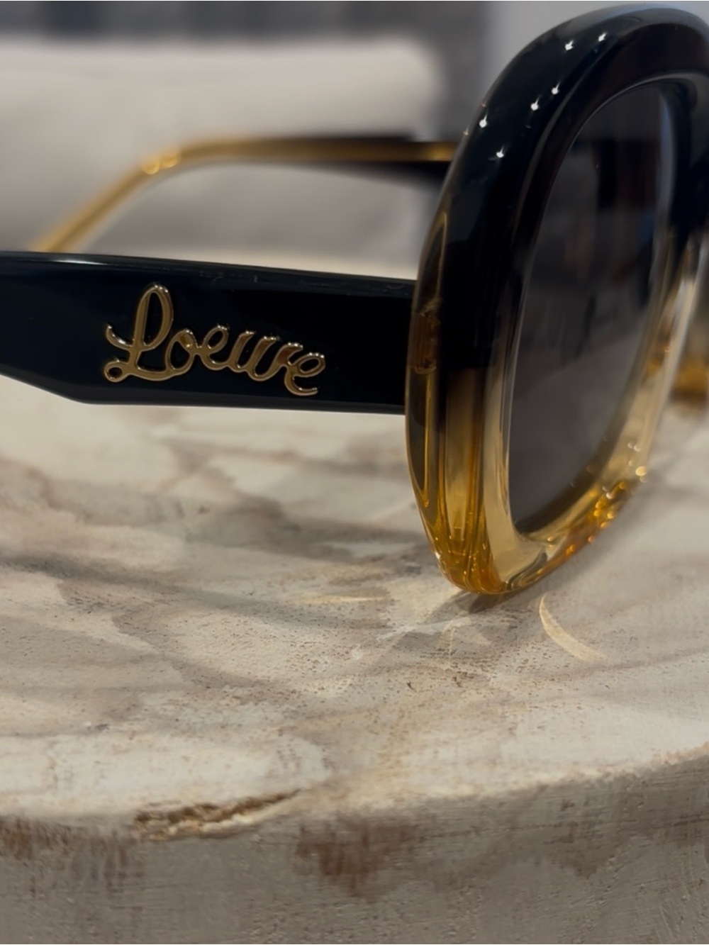 Loewe Black to Amber Ombre Square Sunglasses